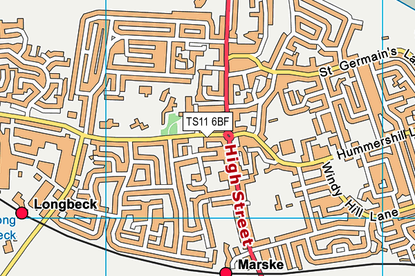 TS11 6BF map - OS VectorMap District (Ordnance Survey)