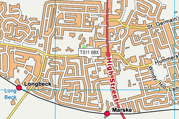 TS11 6BX map - OS VectorMap District (Ordnance Survey)