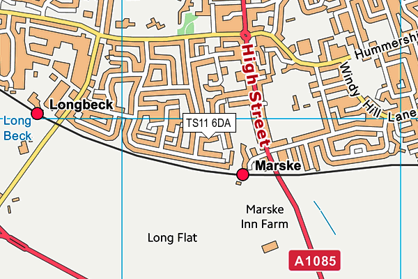 TS11 6DA map - OS VectorMap District (Ordnance Survey)