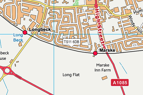 TS11 6DB map - OS VectorMap District (Ordnance Survey)