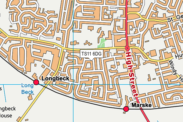 TS11 6DG map - OS VectorMap District (Ordnance Survey)