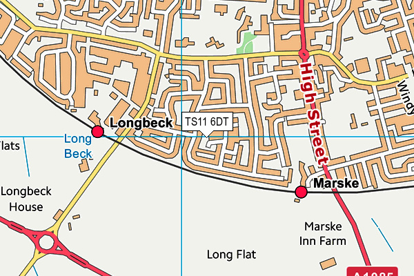 TS11 6DT map - OS VectorMap District (Ordnance Survey)