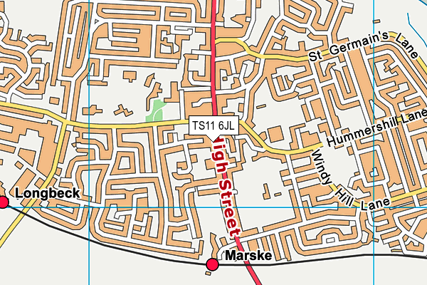 Marske Leisure Centre map (TS11 6JL) - OS VectorMap District (Ordnance Survey)