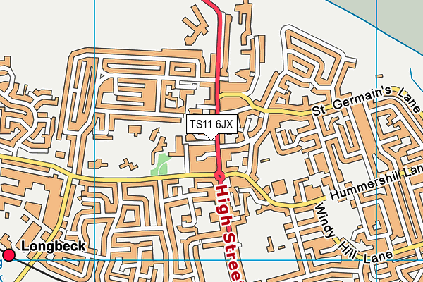 TS11 6JX map - OS VectorMap District (Ordnance Survey)