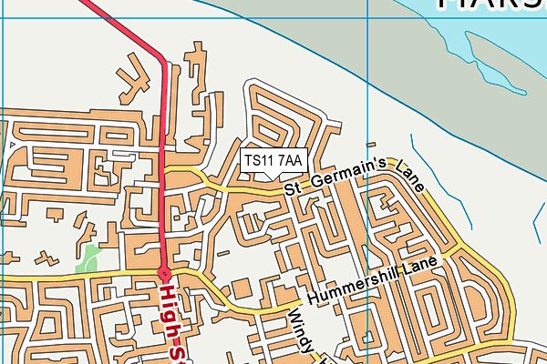 TS11 7AA map - OS VectorMap District (Ordnance Survey)