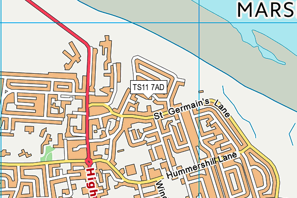 TS11 7AD map - OS VectorMap District (Ordnance Survey)