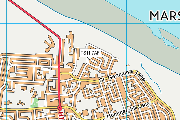 TS11 7AF map - OS VectorMap District (Ordnance Survey)