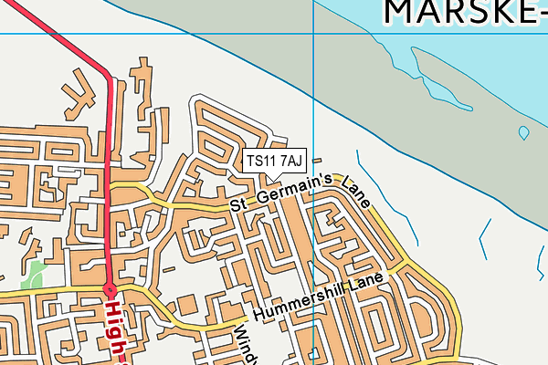TS11 7AJ map - OS VectorMap District (Ordnance Survey)
