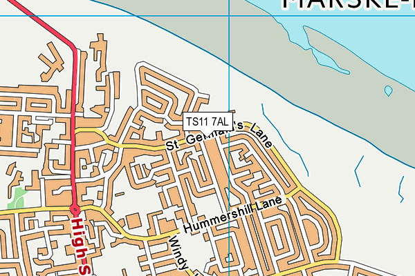 TS11 7AL map - OS VectorMap District (Ordnance Survey)