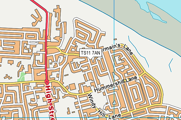 TS11 7AN map - OS VectorMap District (Ordnance Survey)