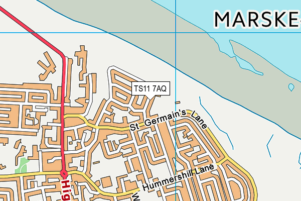 TS11 7AQ map - OS VectorMap District (Ordnance Survey)