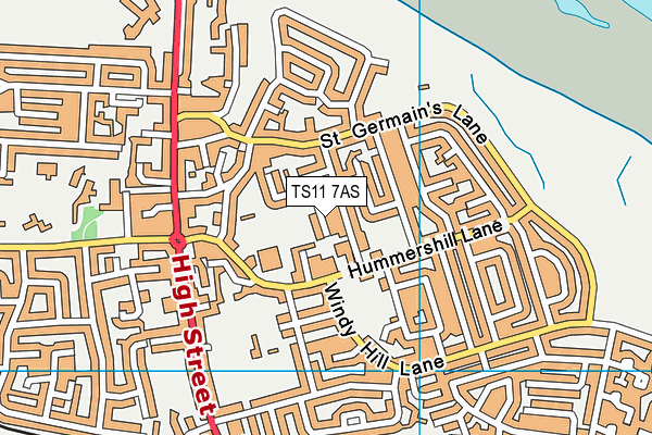 TS11 7AS map - OS VectorMap District (Ordnance Survey)