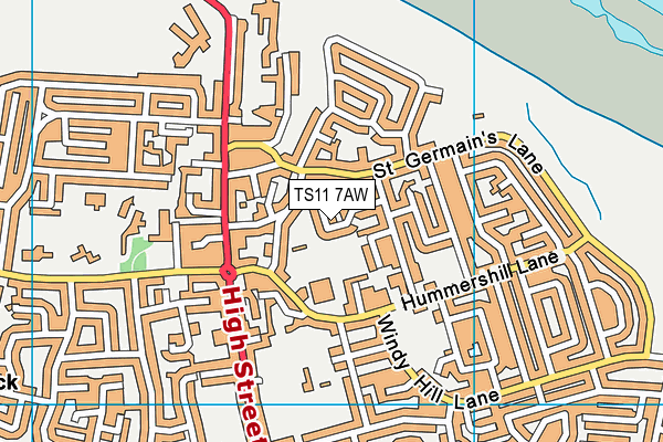 TS11 7AW map - OS VectorMap District (Ordnance Survey)