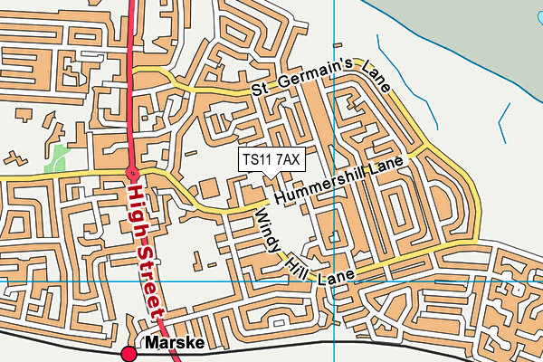 TS11 7AX map - OS VectorMap District (Ordnance Survey)