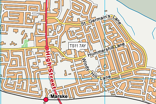 TS11 7AY map - OS VectorMap District (Ordnance Survey)
