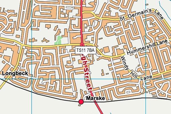 TS11 7BA map - OS VectorMap District (Ordnance Survey)