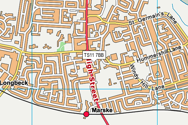 TS11 7BB map - OS VectorMap District (Ordnance Survey)