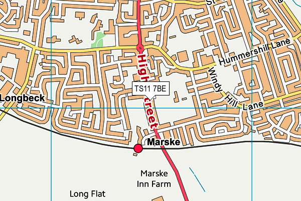 TS11 7BE map - OS VectorMap District (Ordnance Survey)