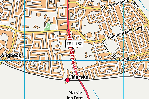 TS11 7BG map - OS VectorMap District (Ordnance Survey)