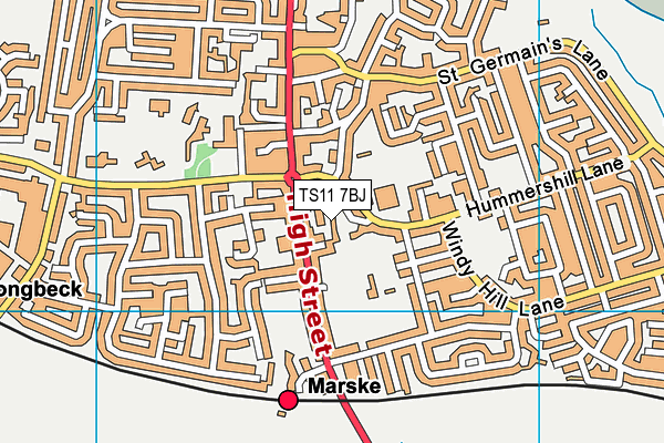 TS11 7BJ map - OS VectorMap District (Ordnance Survey)