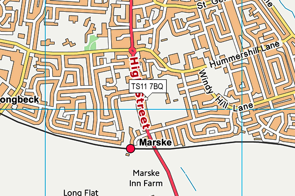 TS11 7BQ map - OS VectorMap District (Ordnance Survey)