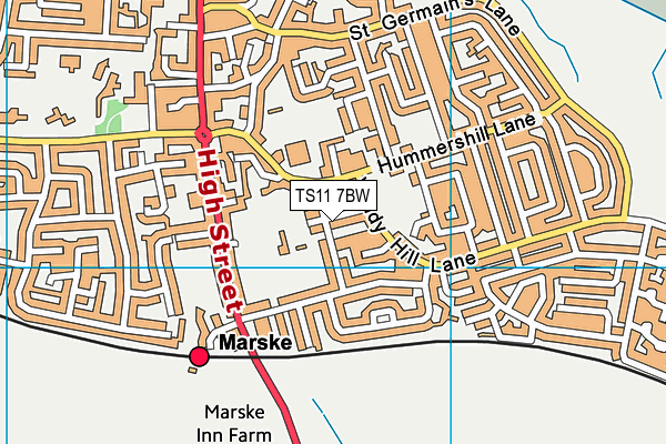 TS11 7BW map - OS VectorMap District (Ordnance Survey)