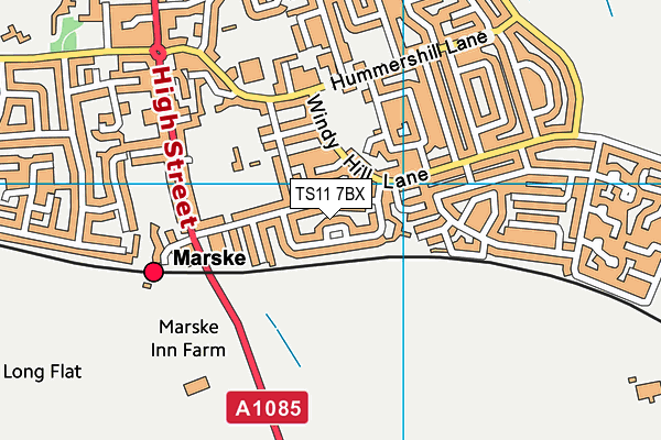 TS11 7BX map - OS VectorMap District (Ordnance Survey)