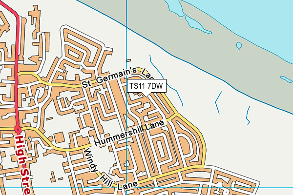 TS11 7DW map - OS VectorMap District (Ordnance Survey)