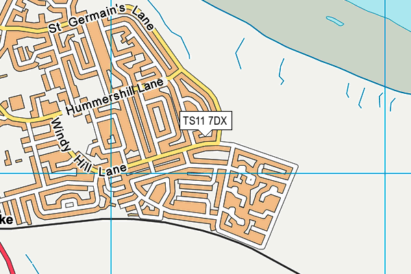 TS11 7DX map - OS VectorMap District (Ordnance Survey)