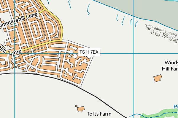 TS11 7EA map - OS VectorMap District (Ordnance Survey)