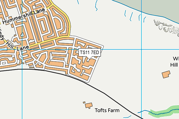 TS11 7ED map - OS VectorMap District (Ordnance Survey)