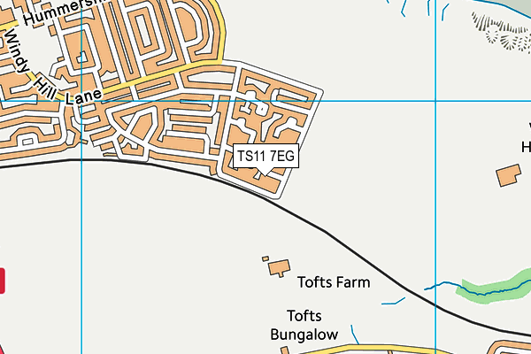 TS11 7EG map - OS VectorMap District (Ordnance Survey)