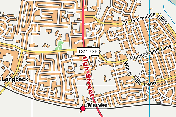 TS11 7GH map - OS VectorMap District (Ordnance Survey)