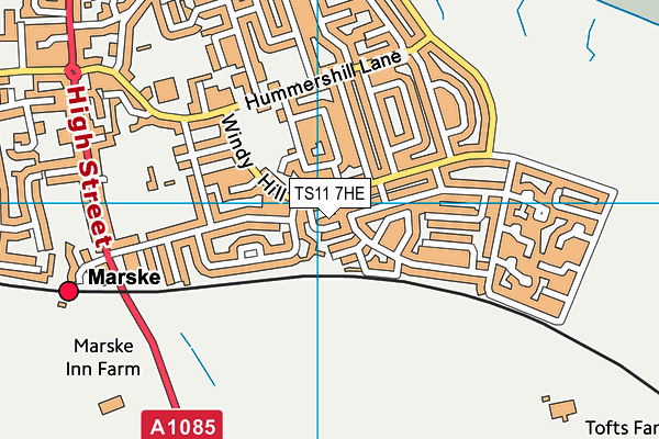 TS11 7HE map - OS VectorMap District (Ordnance Survey)