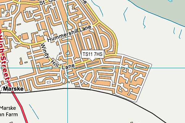 TS11 7HS map - OS VectorMap District (Ordnance Survey)