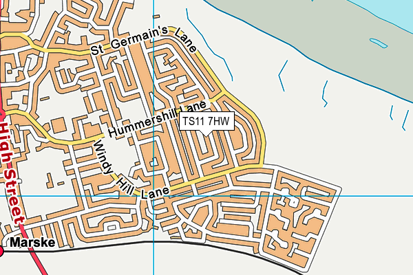 TS11 7HW map - OS VectorMap District (Ordnance Survey)