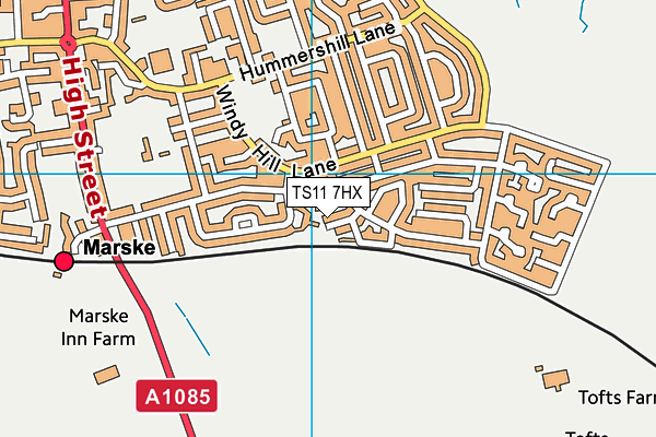 TS11 7HX map - OS VectorMap District (Ordnance Survey)