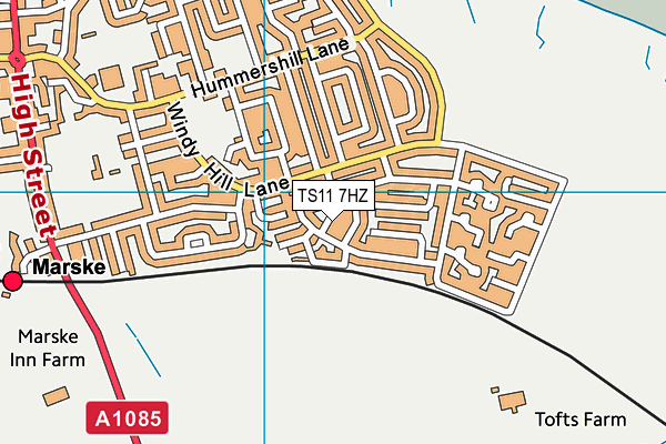 TS11 7HZ map - OS VectorMap District (Ordnance Survey)