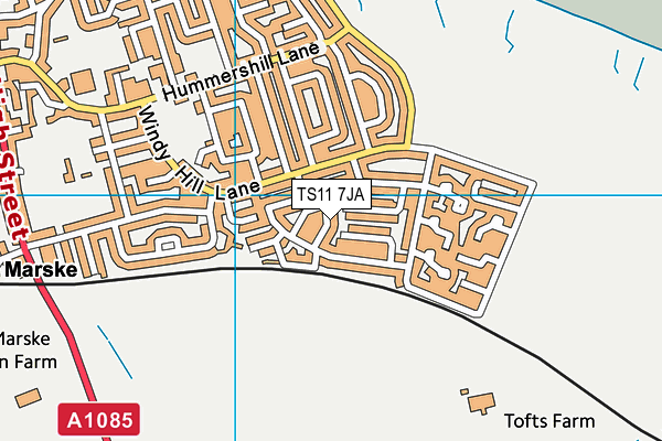 TS11 7JA map - OS VectorMap District (Ordnance Survey)