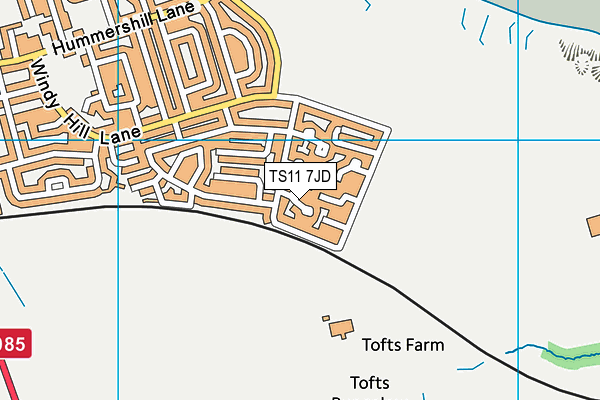 TS11 7JD map - OS VectorMap District (Ordnance Survey)