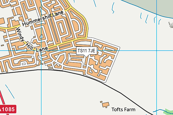 TS11 7JE map - OS VectorMap District (Ordnance Survey)