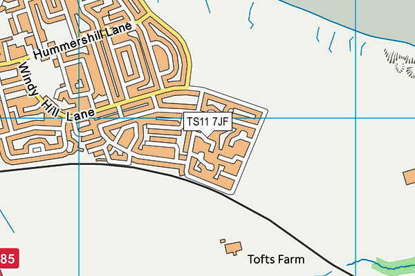 TS11 7JF map - OS VectorMap District (Ordnance Survey)