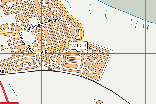 TS11 7JH map - OS VectorMap District (Ordnance Survey)