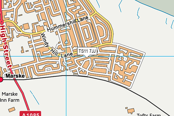 TS11 7JJ map - OS VectorMap District (Ordnance Survey)