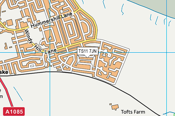 TS11 7JN map - OS VectorMap District (Ordnance Survey)