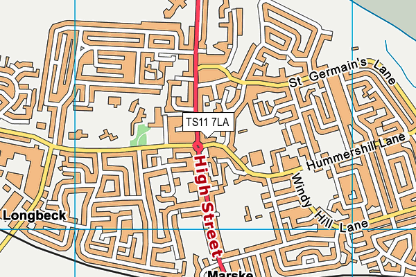 TS11 7LA map - OS VectorMap District (Ordnance Survey)