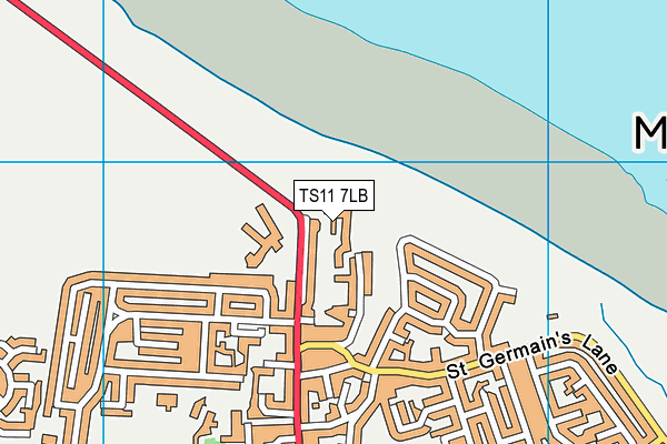 TS11 7LB map - OS VectorMap District (Ordnance Survey)