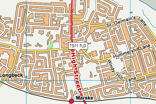 TS11 7LD map - OS VectorMap District (Ordnance Survey)