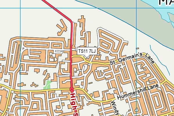 TS11 7LJ map - OS VectorMap District (Ordnance Survey)
