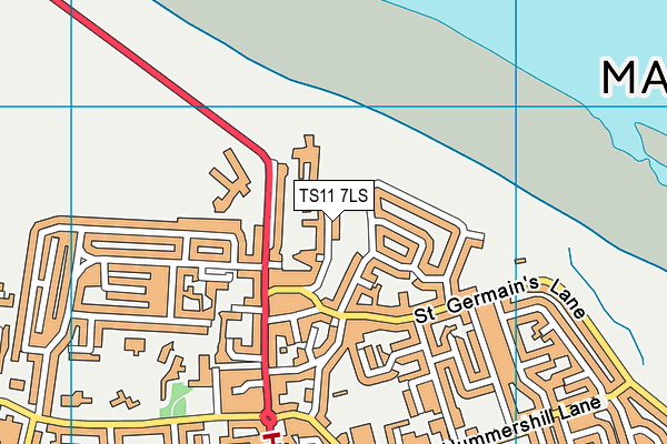 TS11 7LS map - OS VectorMap District (Ordnance Survey)